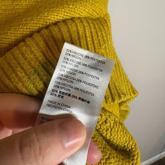 Anthropologie Maeve Crystal mock neck sweater tunic chartreuse - Picture 5 of 6